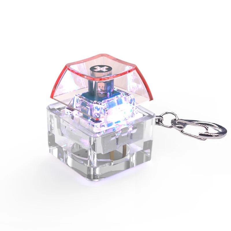 ClickVibe Single Key fidget keychain shown for size in a hand