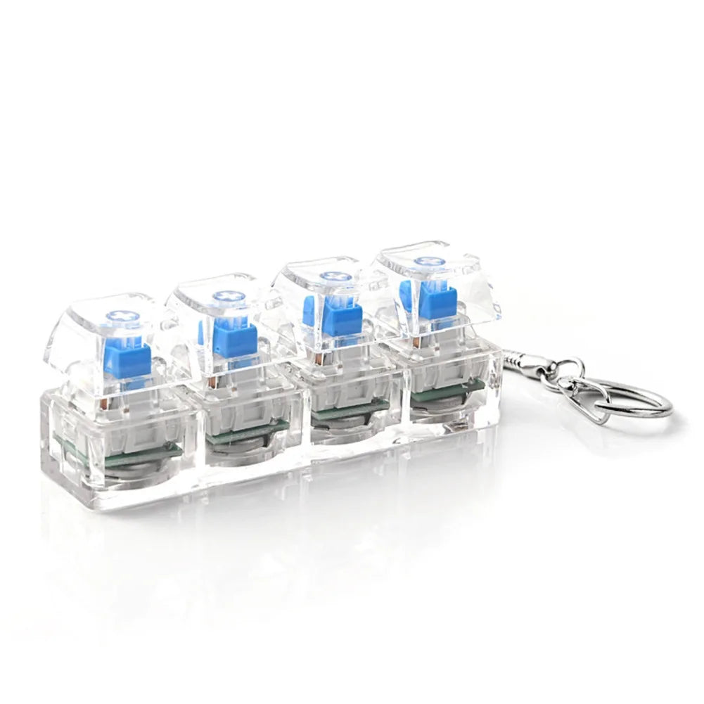 Transparent ClickVibe 4-Key Bar showing the internal switches